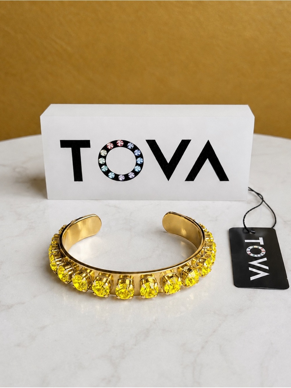 TOVA NYON Cuff Gold Cuff Bracelet
Yellow stones